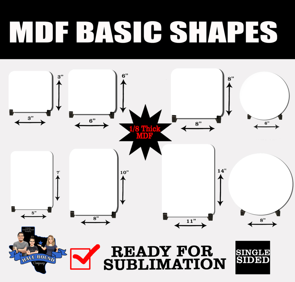 MDF BASIC SHAPES - SINGLE-SIDED BLANK FOR SUBLIMATION
